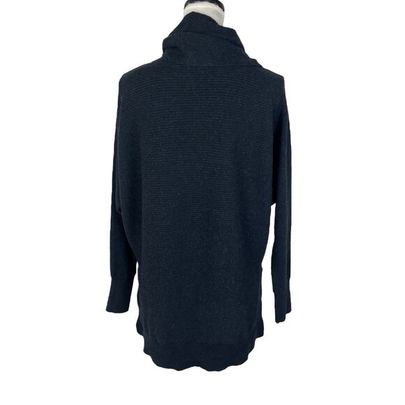Allsaints Rio Roll Neck Sweater Hi-Lo Charcoal Gray Wool Cotton Size Medium - Picture 3 of 6